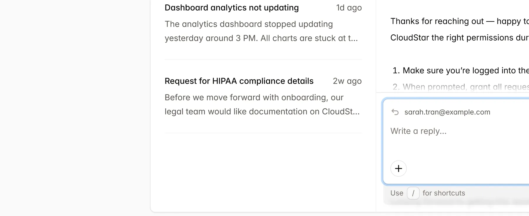 Document editing interface